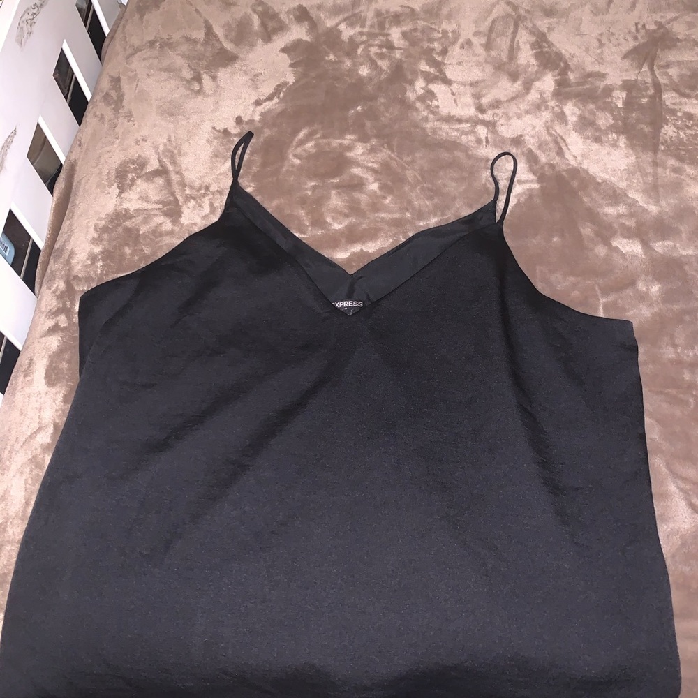 Black satin cami